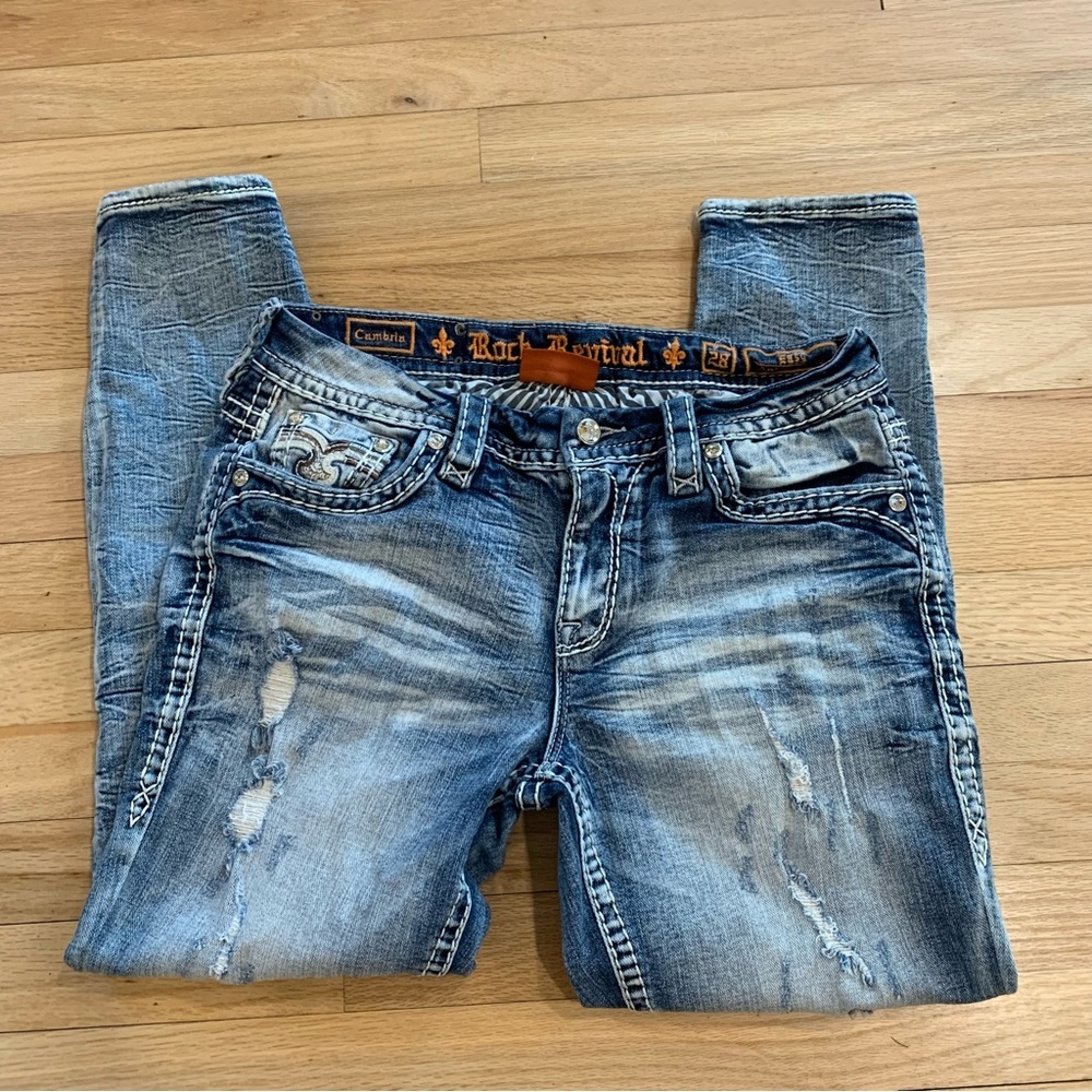 Rock Revival Cambria Easy‎ Ankle Skinny Jeans Women’s Size 28 - Picture 4 of 14
